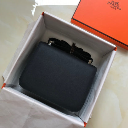 HERMES Constance Cowhide Leather Black