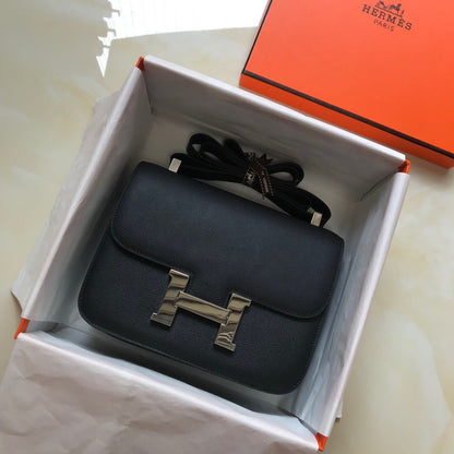 HERMES Constance Cowhide Leather Black