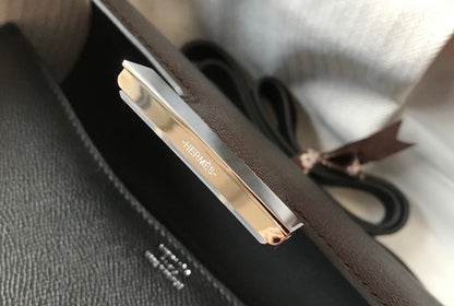 HERMES Constance Cowhide Leather Black