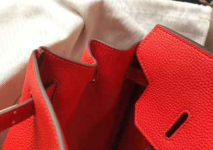 H Togo Leather Red