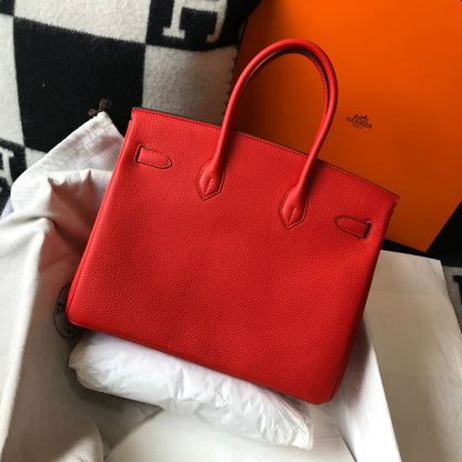 H Togo Leather Red