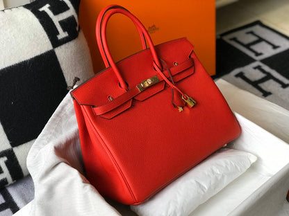 H Togo Leather Red