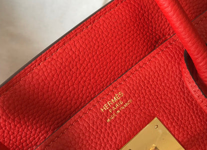 H Togo Leather Red