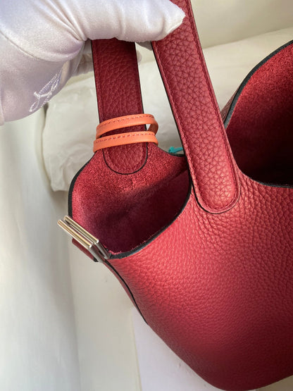 H Picotin Lock Bag Burgundy