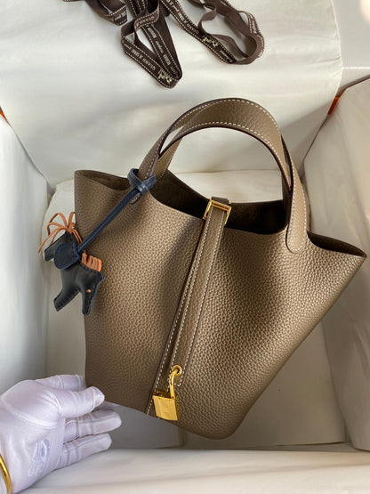 H Picotin Lock Bag Etoupe