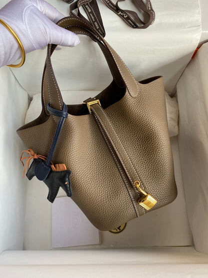 H Picotin Lock Bag Etoupe