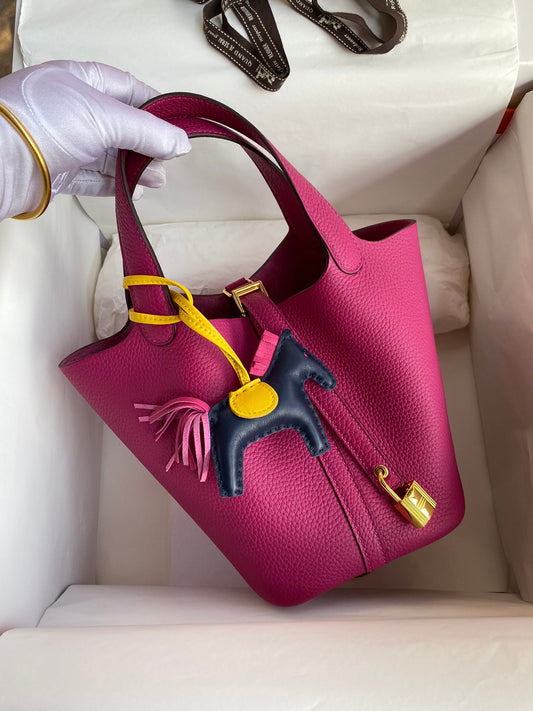 H Picotin Lock Bag Rose Purple