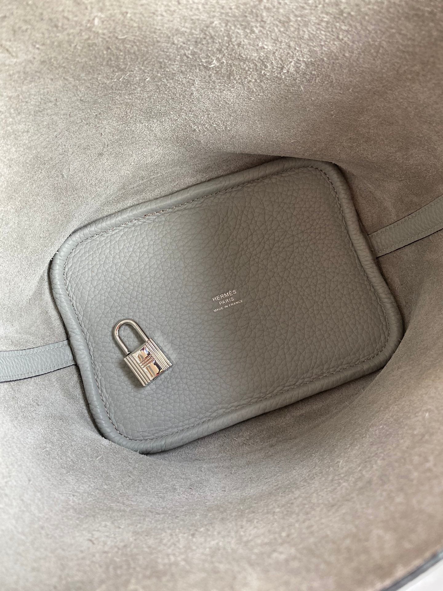 H Picotin Lock Bag Light Grey