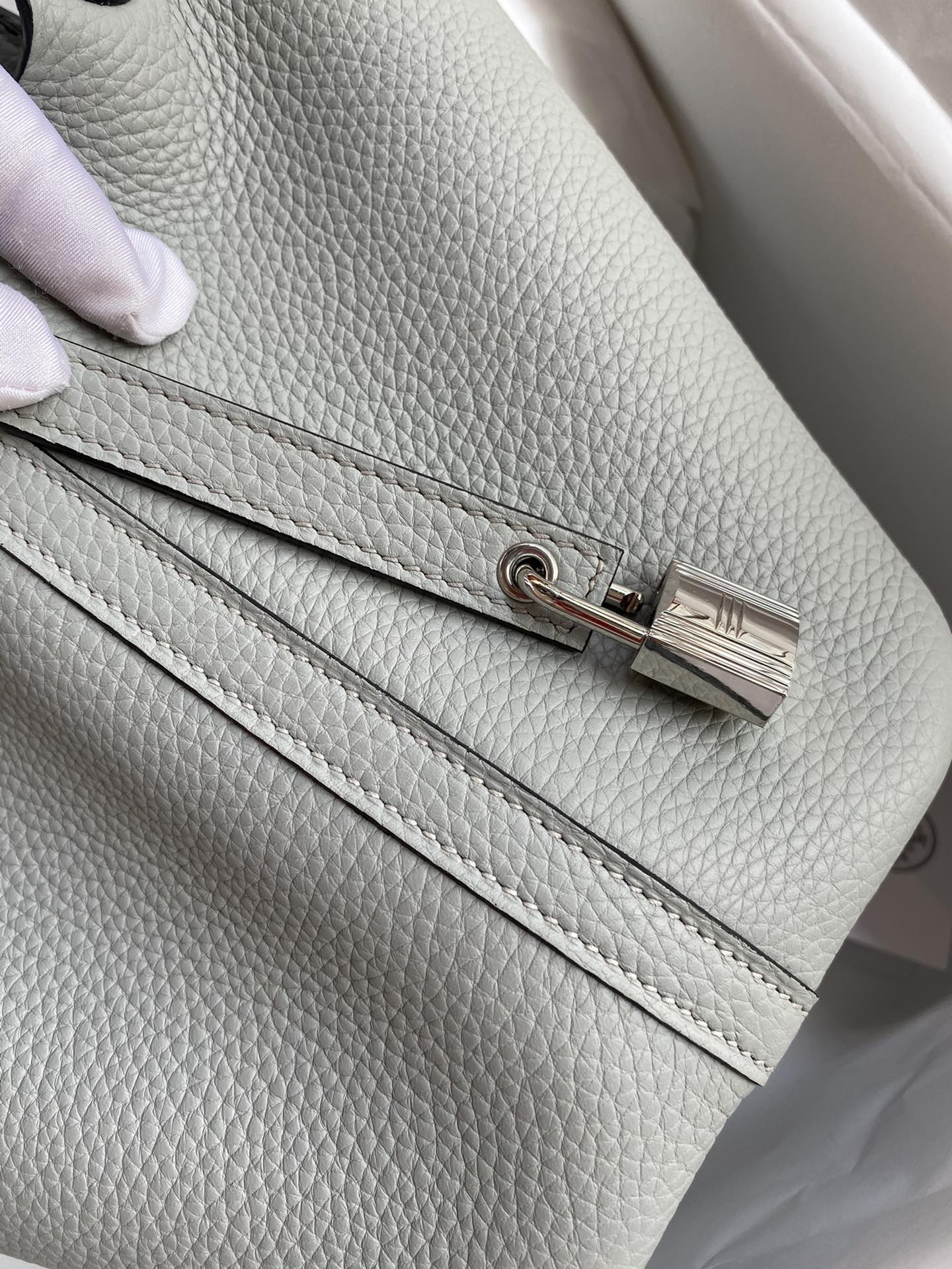 H Picotin Lock Bag Light Grey