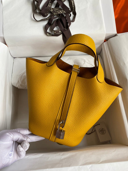 H Picotin Lock Bag Yellow