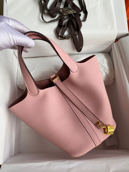 H Picotin Lock Bag Pink