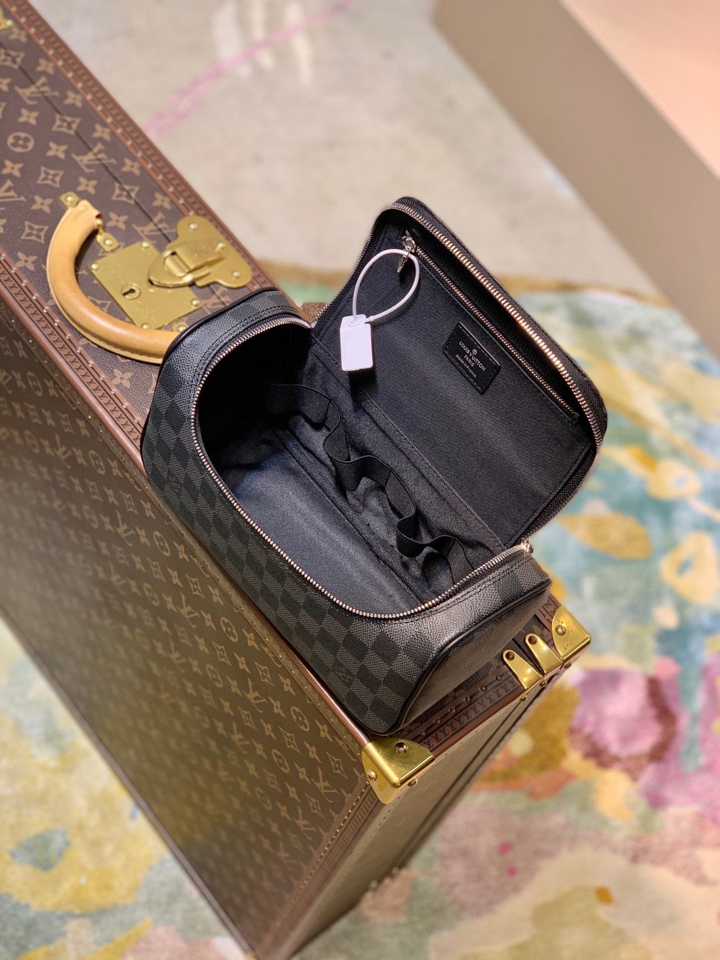 LV Toiletry Pouch Damier Graphite