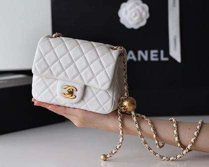 CC Classic Mini Flap Bag White