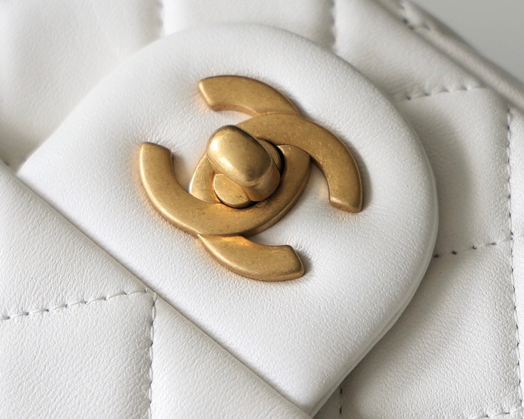CC Classic Mini Flap Bag White