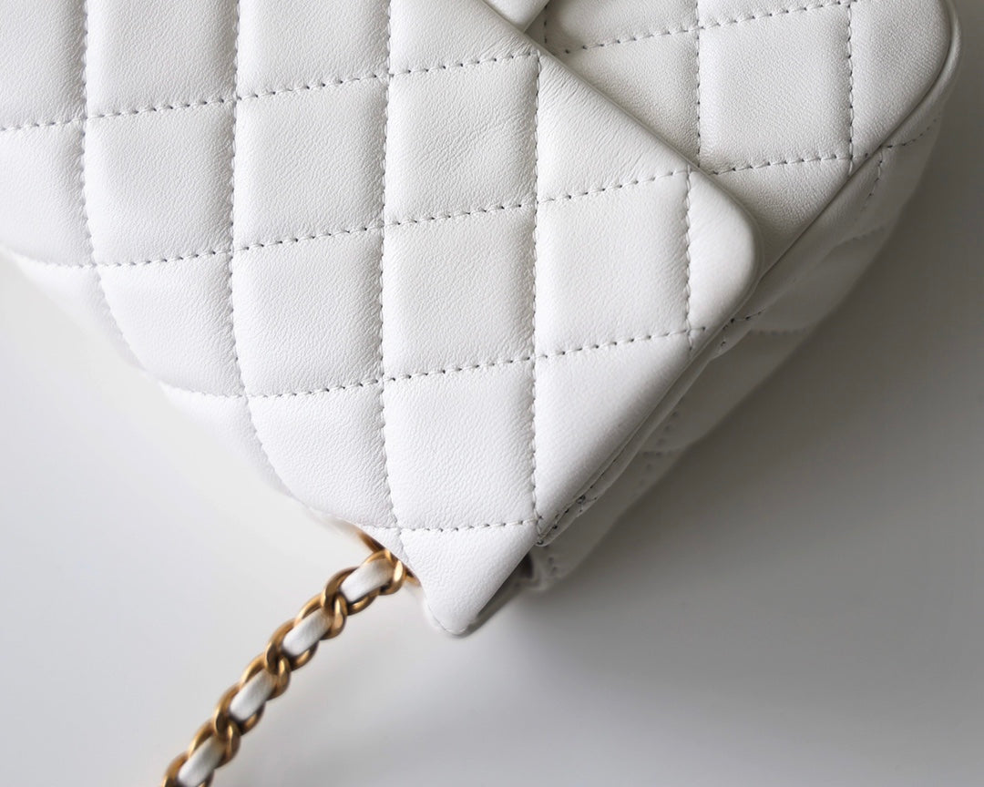 CC Classic Mini Flap Bag White