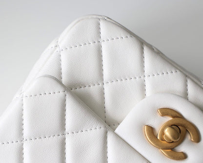 CC Classic Mini Flap Bag White