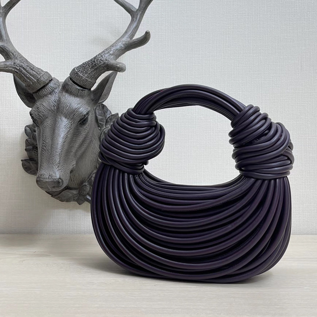 BV Double Knot Leather Bag Purple