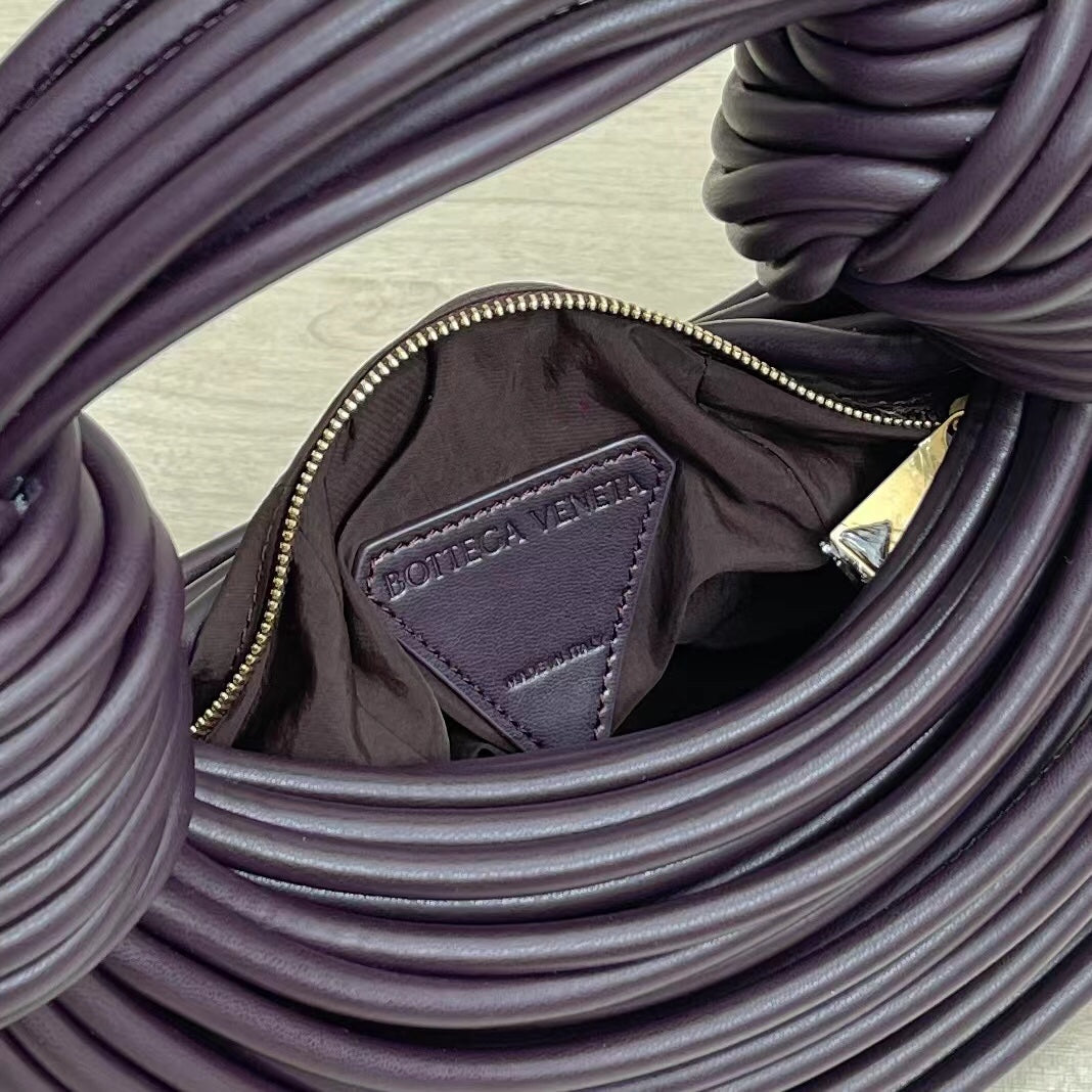 BV Double Knot Leather Bag Purple