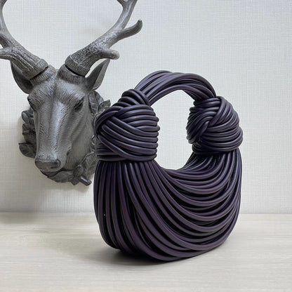 BV Double Knot Leather Bag Purple