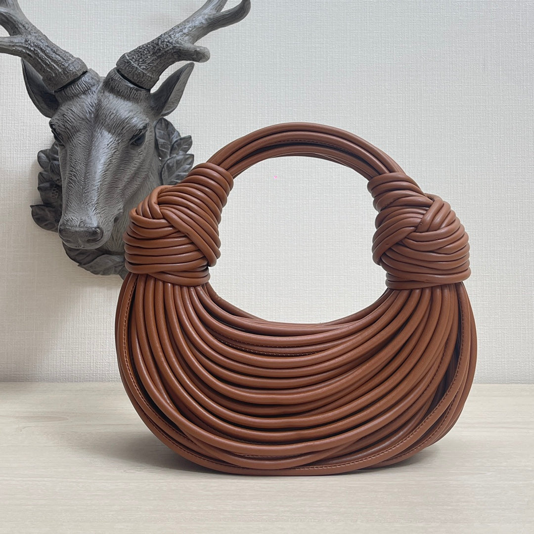 BV Double Knot Leather Bag Brown