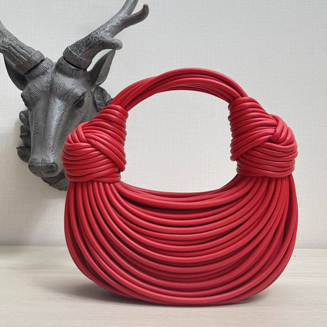 BV Double Knot Leather Bag Red