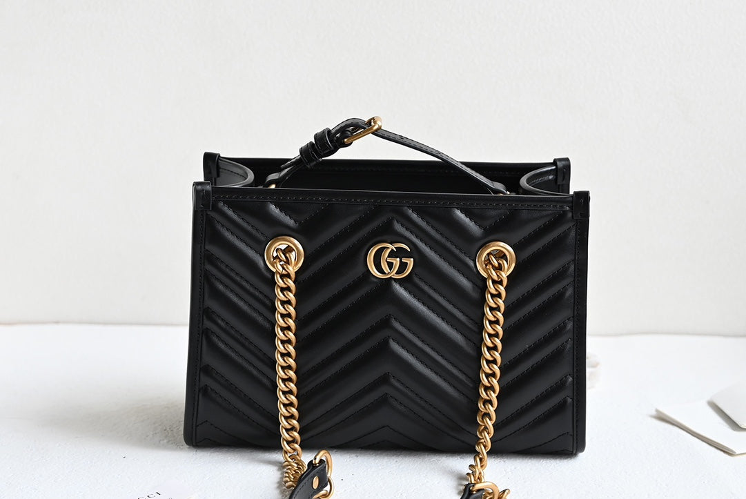 GUCCI Marmont GG Small Tote Black