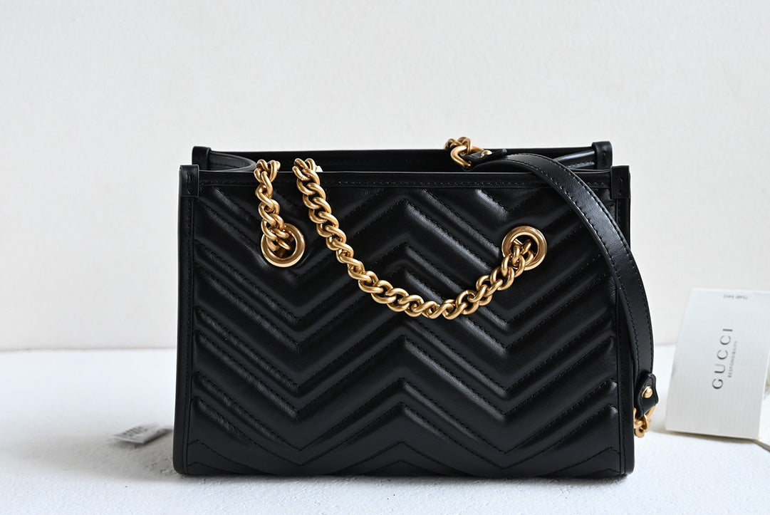 GUCCI Marmont GG Small Tote Black