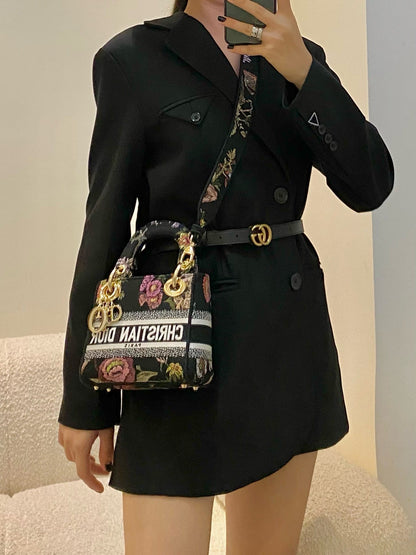 Mini Lady D-Lite Bag Multicolor Jardin Botanique Embroidery