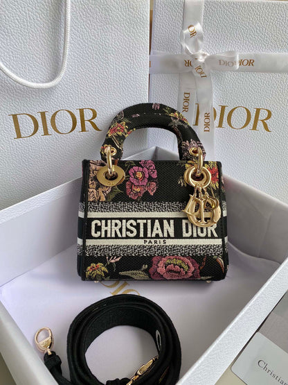 Mini Lady D-Lite Bag Multicolor Jardin Botanique Embroidery