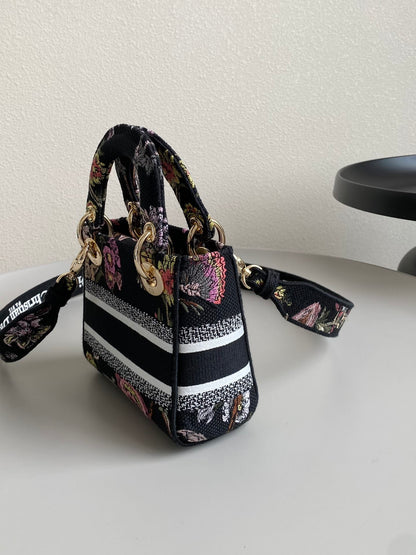 Mini Lady D-Lite Bag Multicolor Jardin Botanique Embroidery
