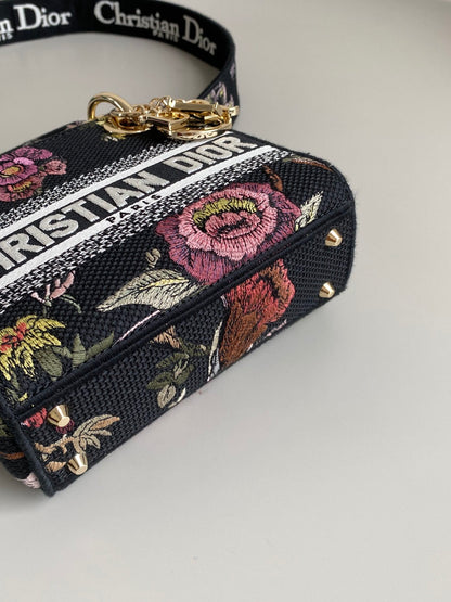Mini Lady D-Lite Bag Multicolor Jardin Botanique Embroidery