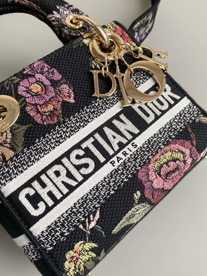 Mini Lady D-Lite Bag Multicolor Jardin Botanique Embroidery