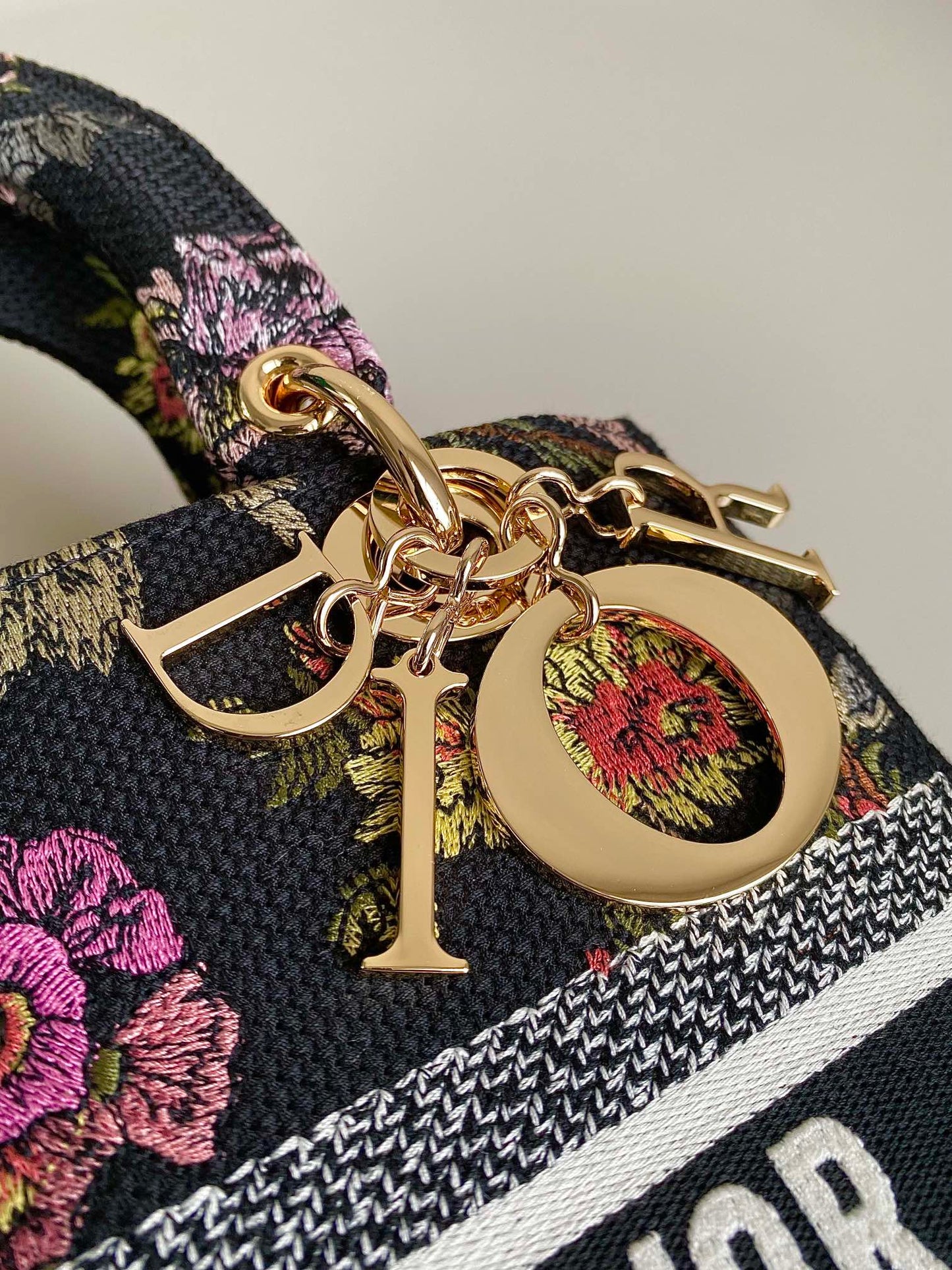 Medium Lady D-Lite Bag Multicolor Jardin Botanique Embroidery