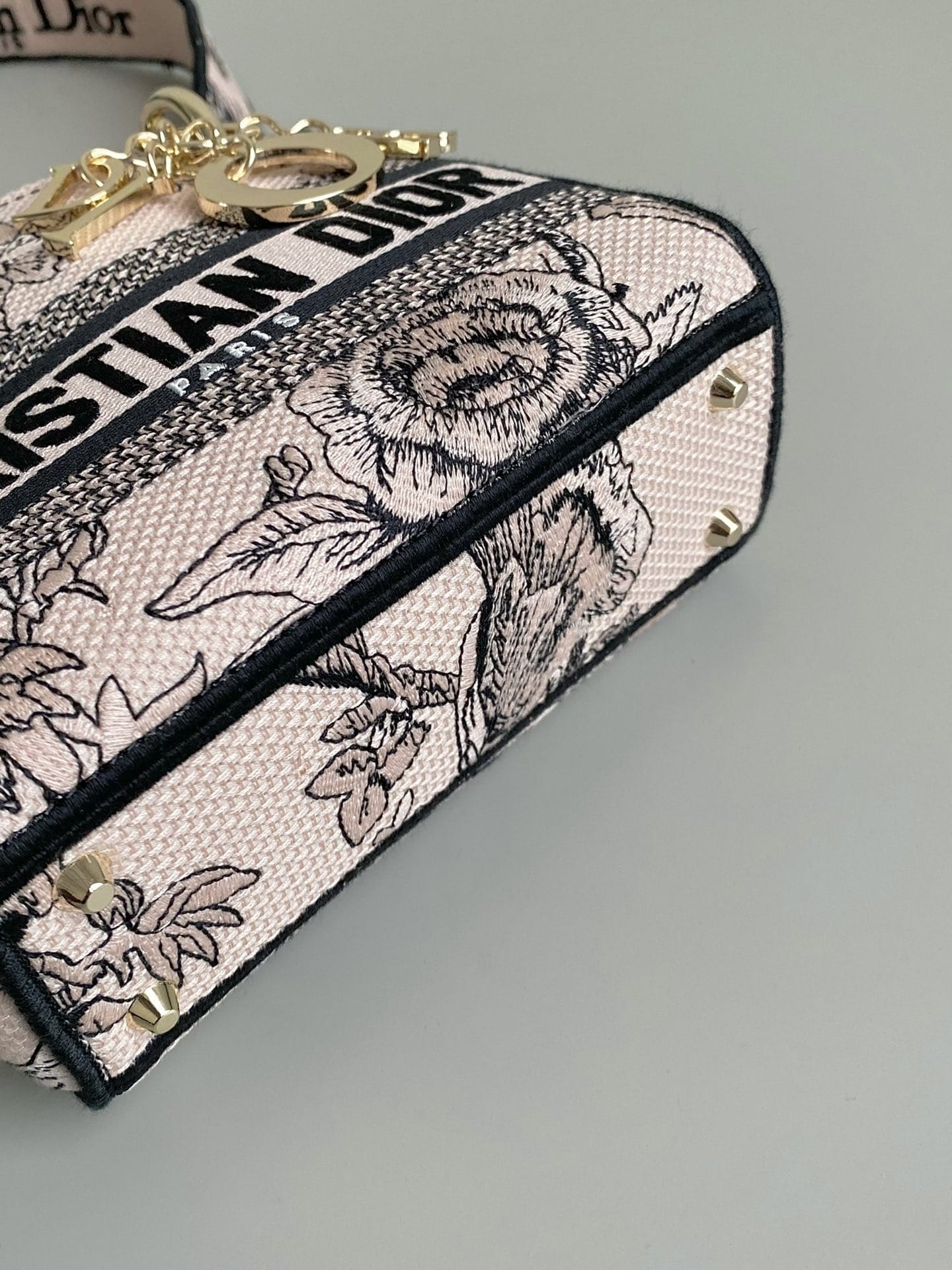 Mini Lady D-Lite Bag Powder Pink Jardin Botanique Embroidery