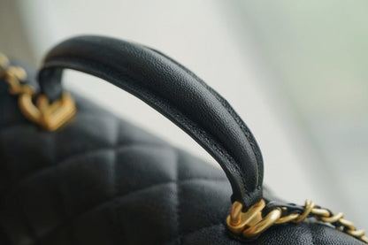 CC Classic Mini Flap Bag Top Handle Black