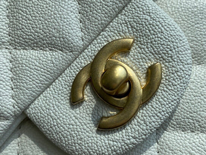 CC Classic Mini Flap Bag Top Handle White