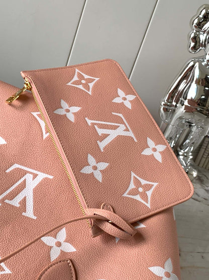 LV Neverfull MM Trianon Pink/Crème