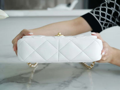 CHANEL Small Flap Bag White