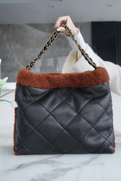 CHANEL Limited Seasonal Suede Lambskin Black