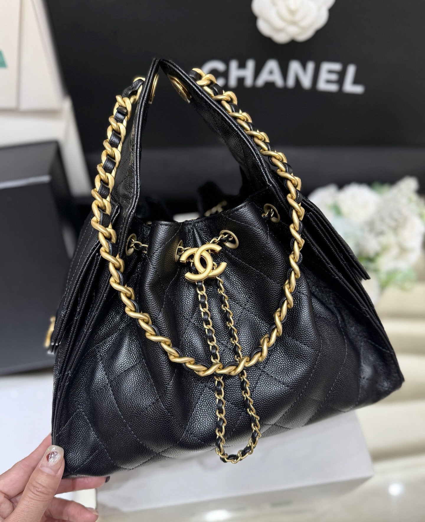 CC 25 Small Hobo Bag Black