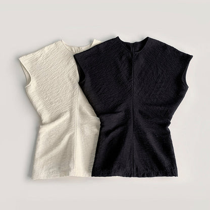TOTEME Sculpted Drape Top – Crinkled Fabric, Curved Panel Design & Seamless Back Zip