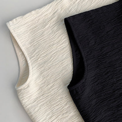 TOTEME Sculpted Drape Top – Crinkled Fabric, Curved Panel Design & Seamless Back Zip