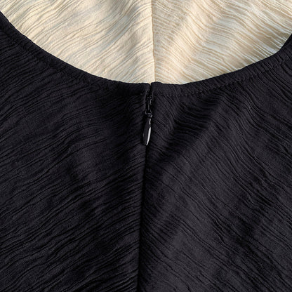 TOTEME Sculpted Drape Top – Crinkled Fabric, Curved Panel Design & Seamless Back Zip