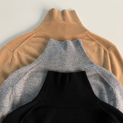 TOTEME Wool Blend Turtleneck – Knitted Winter Pullover with Side Slit