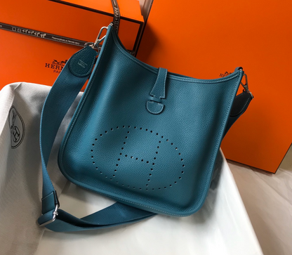 HERMES Evelyne Bag Ocean Blue