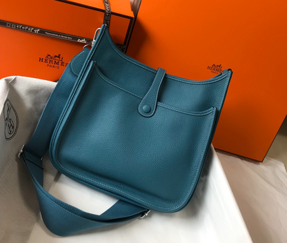 HERMES Evelyne Bag Ocean Blue