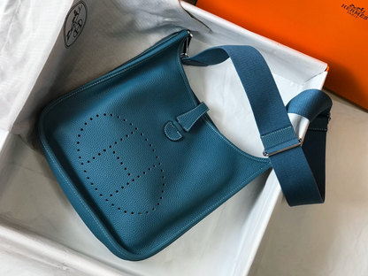 HERMES Evelyne Bag Ocean Blue