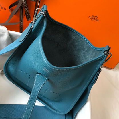 HERMES Evelyne Bag Ocean Blue