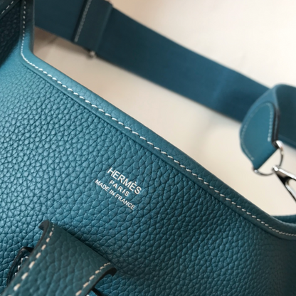 HERMES Evelyne Bag Ocean Blue