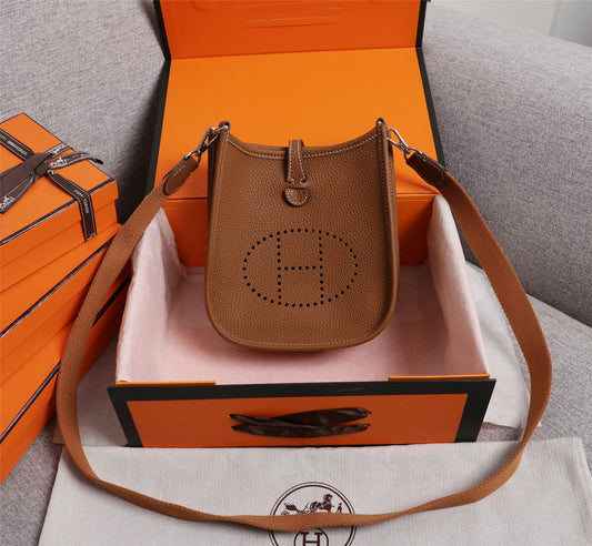 HERMES Evelyne Bag Mini Golden Brown